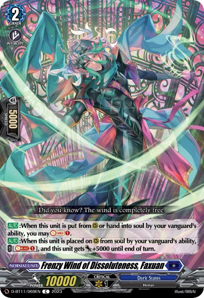 Frenzy Wind of Dissoluteness, Faxuan (D-BT11/069EN) [Clash of the Heroes]