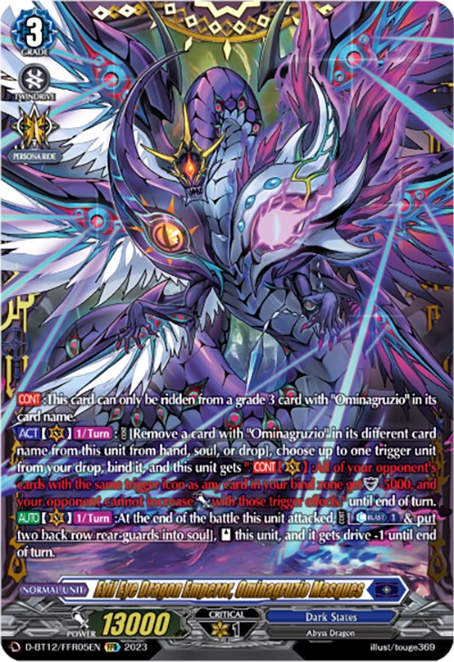 Evil Eye Dragon Emperor, Ominagruzio Masques (D-BT12/FFR05EN) [Evenfall Onslaught]