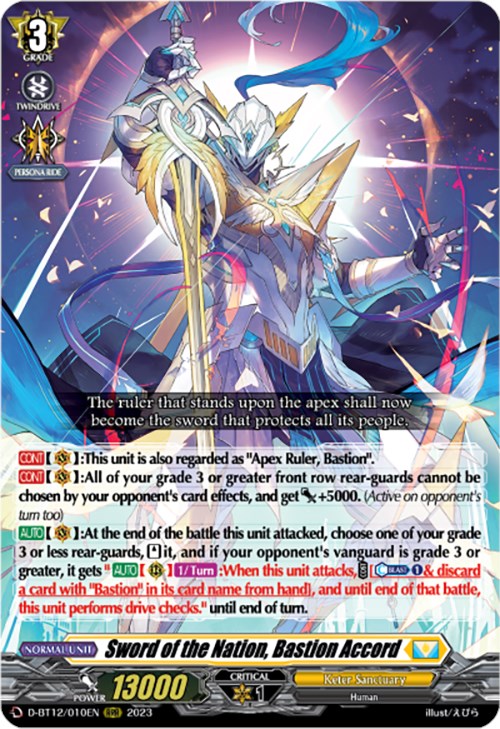 Sword of the Nation, Bastion Accord (D-BT12/010EN) [Evenfall Onslaught]